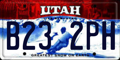 UT license plate B232PH