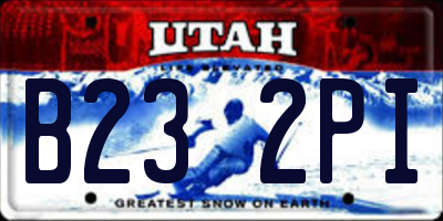 UT license plate B232PI