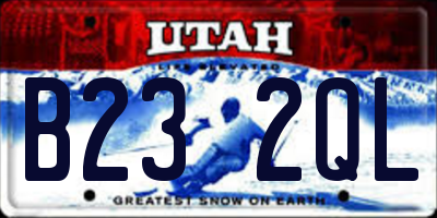 UT license plate B232QL