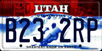 UT license plate B232RP