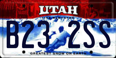 UT license plate B232SS