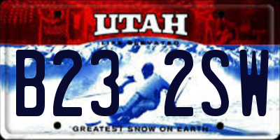 UT license plate B232SW