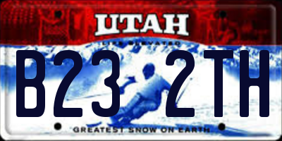 UT license plate B232TH