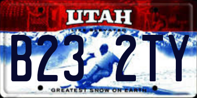 UT license plate B232TY