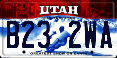 UT license plate B232WA