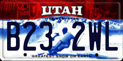 UT license plate B232WL