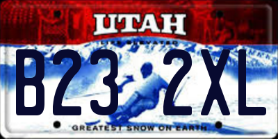 UT license plate B232XL
