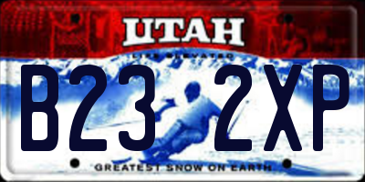 UT license plate B232XP