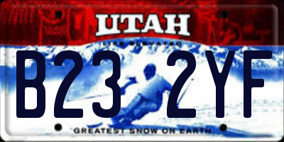 UT license plate B232YF