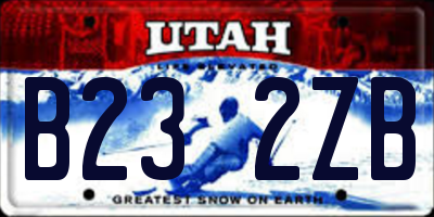 UT license plate B232ZB