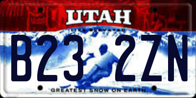 UT license plate B232ZN