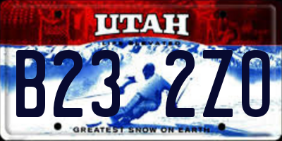 UT license plate B232ZO