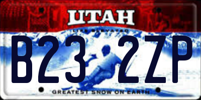 UT license plate B232ZP