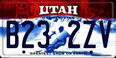 UT license plate B232ZV