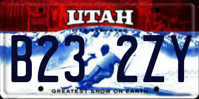 UT license plate B232ZY