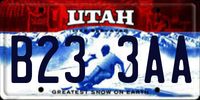 UT license plate B233AA