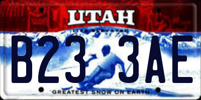 UT license plate B233AE