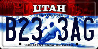 UT license plate B233AG
