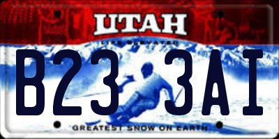 UT license plate B233AI