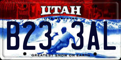 UT license plate B233AL