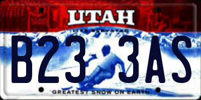 UT license plate B233AS