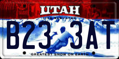 UT license plate B233AT
