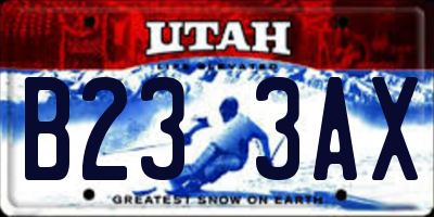 UT license plate B233AX