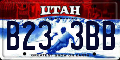 UT license plate B233BB