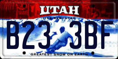 UT license plate B233BF