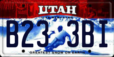 UT license plate B233BI