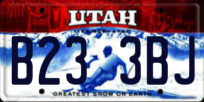 UT license plate B233BJ