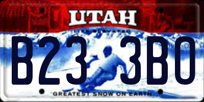 UT license plate B233BO