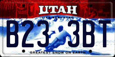 UT license plate B233BT