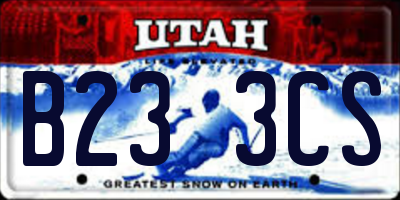 UT license plate B233CS