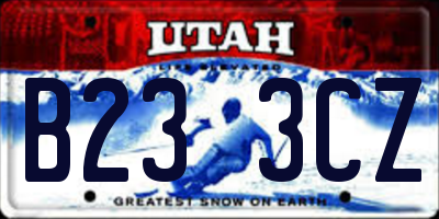 UT license plate B233CZ