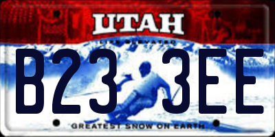 UT license plate B233EE