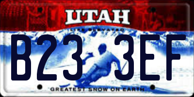 UT license plate B233EF