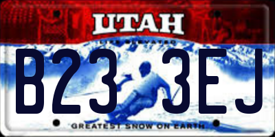 UT license plate B233EJ