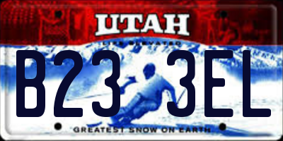 UT license plate B233EL