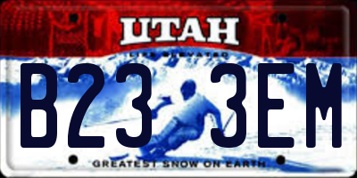 UT license plate B233EM
