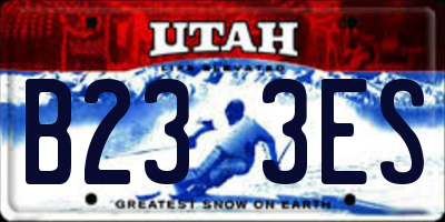 UT license plate B233ES