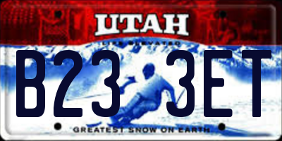 UT license plate B233ET