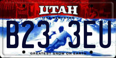 UT license plate B233EU