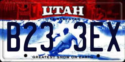 UT license plate B233EX
