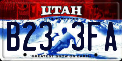 UT license plate B233FA