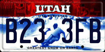 UT license plate B233FB