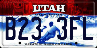 UT license plate B233FL