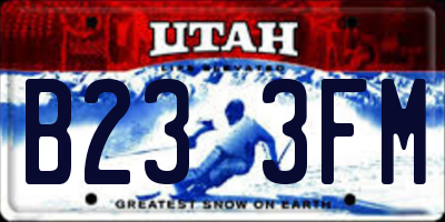 UT license plate B233FM