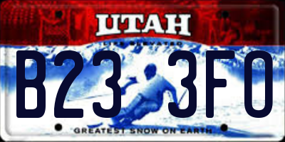 UT license plate B233FO