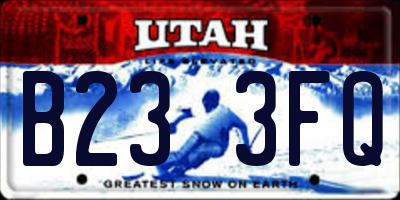 UT license plate B233FQ